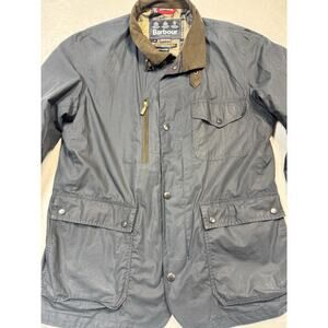 Barbour Classic Dress Tartan Wax Navy Men's Jacket Xl
